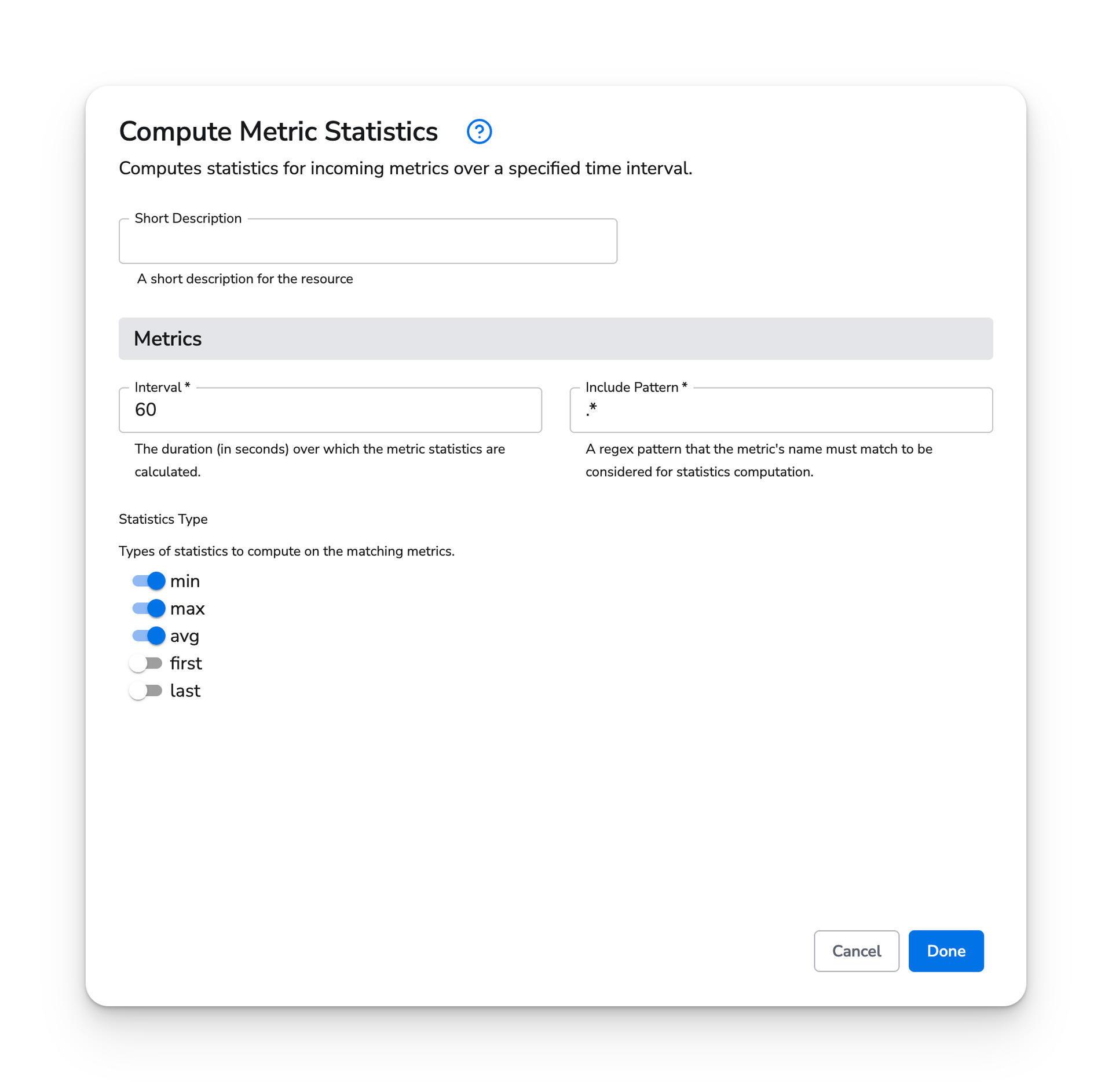 observIQ docs - Metric Statistics - image 1